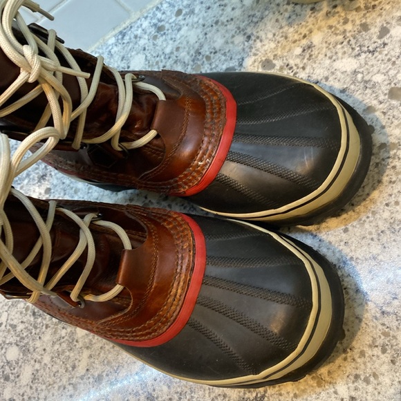 Sorel Caribou Burro Boots Brown Wool Lining NM1873-282 Waterproof Mens 8 - Picture 2 of 8